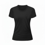 Camiseta cuello redondo mujer negra