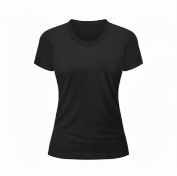 Camiseta cuello redondo mujer negra