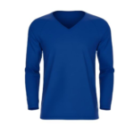 Camiseta cuello uve manga larga hombre azul