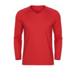 Camiseta cuello uve manga larga hombre roja