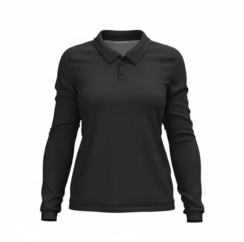 Camiseta Polo Manga Larga mujer negra
