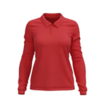 Camiseta Polo Manga Larga mujer rojo