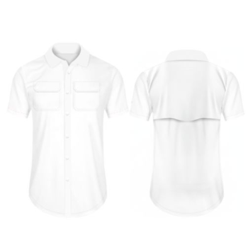 Camisa Columbia con bolsas redondo abajo