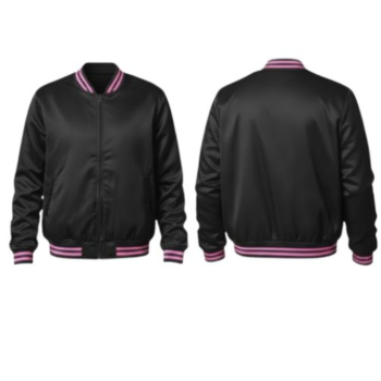 Chamarra negro y rosa